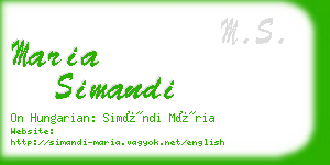 maria simandi business card